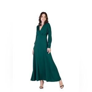 24seven Comfort Apparel Dark Green Dress
